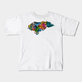 Spirograph Patterned Honduras Departments Map Kids T-Shirt